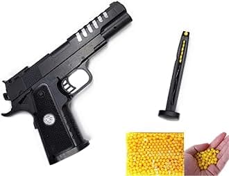 Mouser Pistol Toy Shooting Gun with 200 Plastic BB Bullets for Kids Age 14 Years & Above, Pull Back The Loader to Load Gun, Do Not Shoot Human & Animal