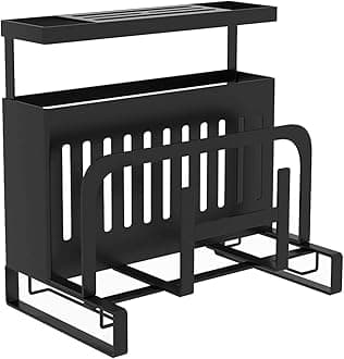 Kitchen Knife Holder Cutting Board Pot Cover Chopsticks Fork Spoon Holder Kitchen Countertop Knife Block Wall Mounted Storage Rack