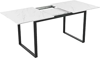 Merax Telescopic Dining Table, 140/180x80x75cm Extendable Table with Metal Fr...