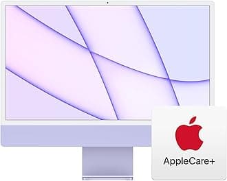 Apple2023 iMac All-in-One Desktop Computer with M3 chip: 8-core CPU, 10-core GPU, 24-inch Retina Display, 256GB SSD Storage. Works with iPhone/iPad; Purple with AppleCare+ (3 Years)