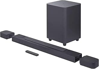 JBL Bar 800 5.1.2 Channel Soundbar with Detachable Speakers, Dolby Atmos Surround, PureVoice Technology, 720W Output Power, Built-In WiFi, Voice Assistant, 4K Vision - Black, JBLBAR800PROBLKUK