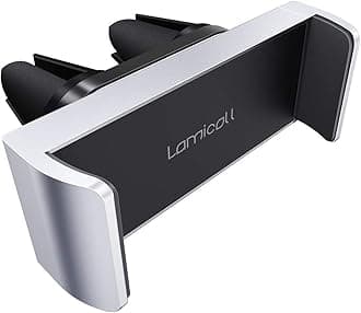 Car Cell Phone Mount, Lamicall Air Vent Clip Holder, Universal Stand Hands Free Cradle Compatible with Phone 12 Mini 11 Pro Xs Xs Max Xr X 8 7 6 6s Plus SE and Other 4.7-6.5'' Smartphones - SilverGlobal Recycled StandardGlobal Recycled StandardGlobal Recycled Standard