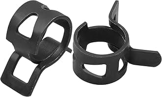 Kyuionty 30Pcs Spring Band Clips 0.39" 10mm Air Hose Tube Water Pipe Fuel Hose Line Vacuum Hose Clamp, Fit 10.5-11.2mm OD (Black)