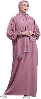 Elegant One-Piece Abaya and Prayer Dress Crepe Solid Color | Lightweight and Comfortable | Hijab Abaya Suit