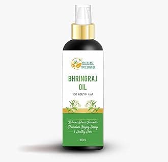 Herbs Botanica Bhringraj Oil for Hair Growth Organic Ayurvedic Herbal Hair Oil with Bhringraj, Amla, Aloe Vera, Sesame & Curry Leaf Reduces Hair Fall, No Silicones or Parabens 6.76 Fl Oz