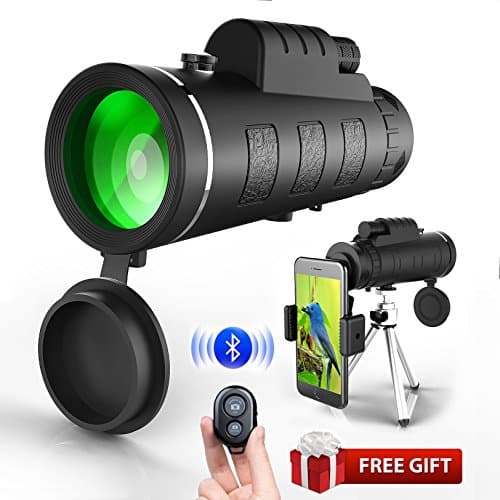 40x60 Monocular Telescopes, High Powered Prism Scope with Quick Phone Mount Adapter and Tripod,Waterproof Fogproof Optics FMC BAK4 Prisms, Low Night Vision Focus for Outdoor Like Bird Watching