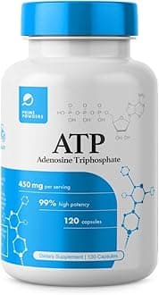 Prime Powders ATP Capsules - 120 Capsules - Adenosine Triphosphate Disodium - 400mg per Serving - Boost Energy Endurance Stamina