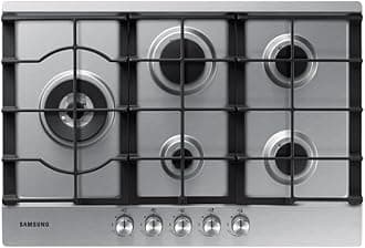Samsung 5 Burner Gas Hob NA75D3030AS/EU with Cast Iron Grates, Stainless Steel