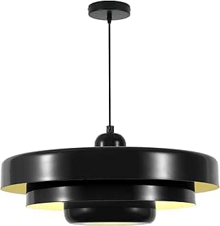Black Dome Pendant Light, 17.7" Adjustable Nordic Flush Mount Chandelier for Kitchen Island Over Sink, Contemporary Farmhouse Dining Room, Bedroom Lighting