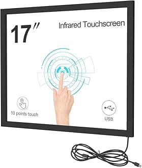 GreenTouch 10 Points 17 Inch Infrared Touch Frame, IR Touch Screen Panel Overlay Kits with USB Plug and Play…