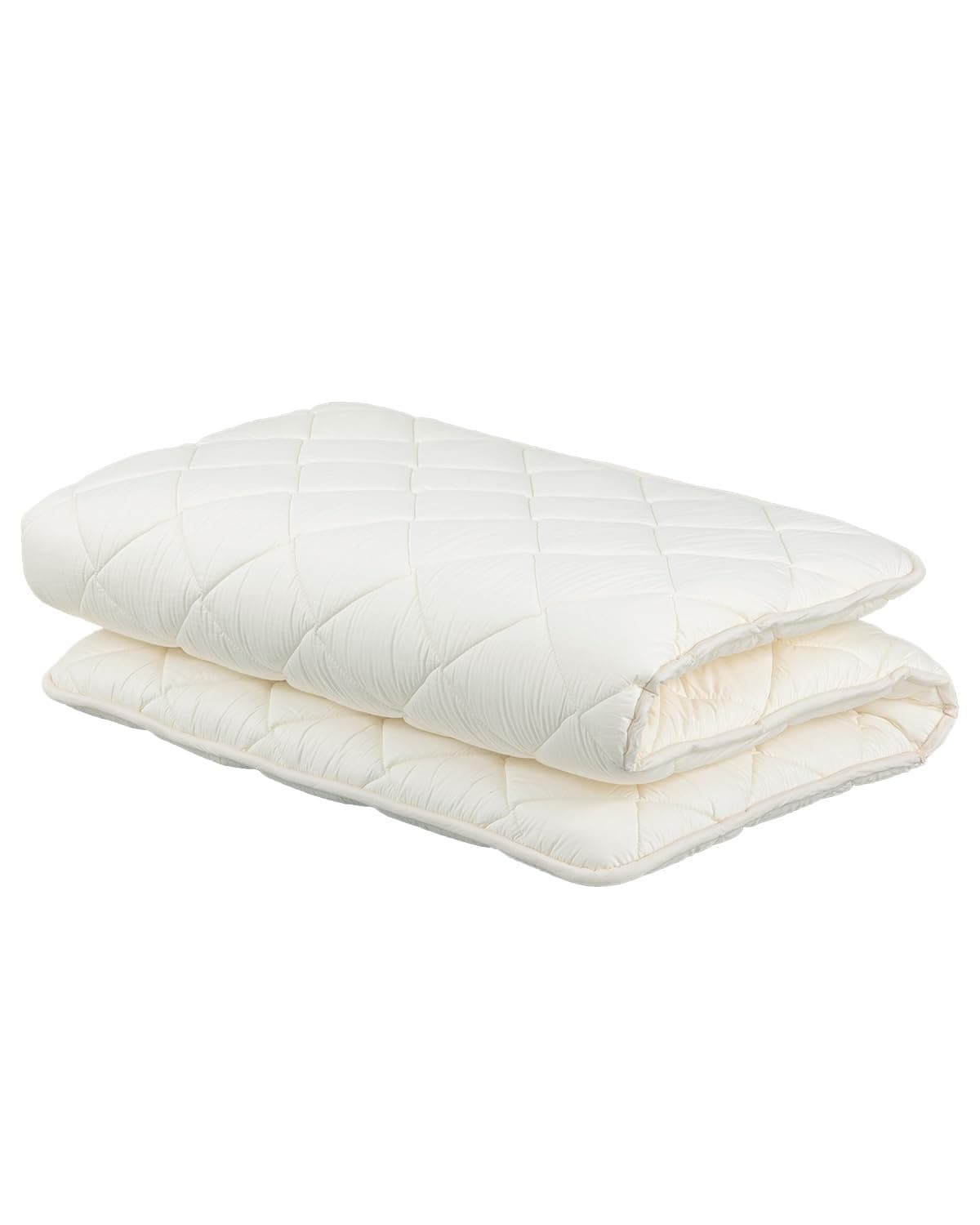 FULI Japanese Futon, Twin Size, White - Foldable Shikibuton Floor Bed - Medium Firm Quilted Cotton Sleeping Pad, Portable Roll-Up Japanese Floor Bed for Guests & Small Spaces