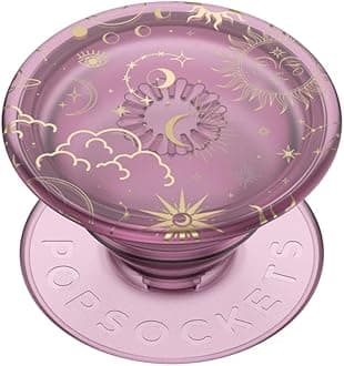 PopSockets Translucent Phone Grip with Expanding Kickstand, PopSockets for Phone, Adhesive Grip, Translucent PopGrip - Celestial Mauve