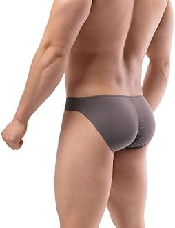 Mens Bikini Briefs Soft Breathable Bulge Pouch Underwear Micro Mesh Panties Scrunch Butt Underpants