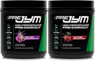 Pre JYM Grape Candy Pre Workout Powder 30 Servings & Black Cherry Flavor 30 Servings Bundle