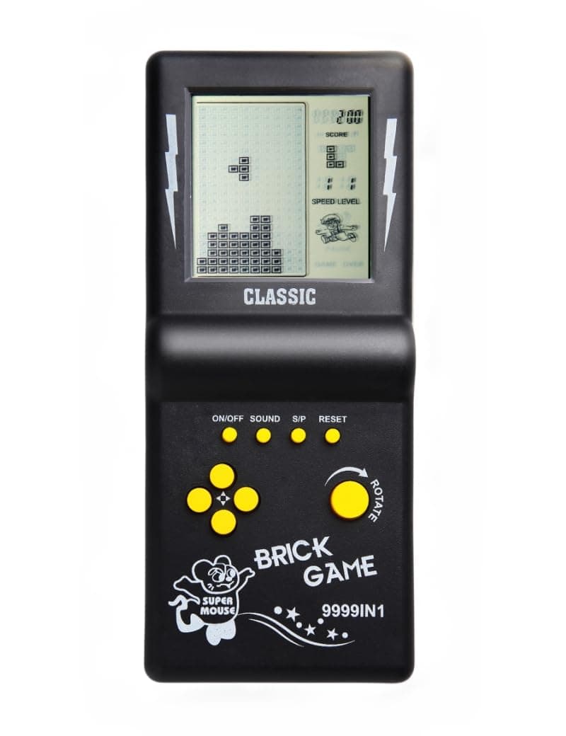 HLF 3.5-inch Large Screen Retro Brick Game Console for 80s/90s Nostalgic Puzzle Racing/Tank Built-in 23 Classic Games (Black)