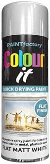 3x Flat White Matt All Purpose Aerosol Spray Paint 250ml Quick Drying Spray, Fast Dry and Excellent Coverage for Metal, Wood, Plastic and More by Diva Gift