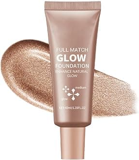Full Match Glow Foundation, Enhance Foundation Natural Glow, Professional Coverage for a Flawless Look (Medium, Large)