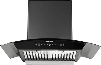 Faber 75 cm 1500 m³/hr Autoclean Curved Shape Kitchen Chimney | Touch and Gesture Control |2 yrs comprehensive on product & 12 yrs warranty on motor | HOOD PRIMUS PLUS ENERGY IN HCSC BK 75 with SS BF