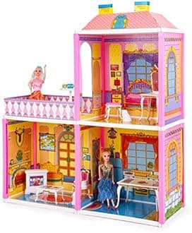 Toyzone My Pretty Doll House-44192 | Princess Doll House | Doll Play Set with Furniture | 110 Pcs. & Accessories | Double Story House | Role Play Set