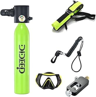 Dive Portable lungswith Dot Certified Reusable Diving Tank Kit 0.5L Capacity Mini Scuba Diving Tanks That Support 5-10 Minutes of Underwater Breathing Dive Portable Lungs for Diving