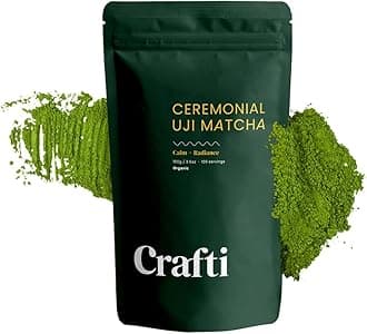 Ceremonial Grade Organic Matcha Powder | 100 Servings (100g / 3.5oz) | Sugar-Free Kyoto Uji Matcha | Daily Matcha Green Tea for Calm Focus, Jitter-Free Energy and Barista-Grade Lattes
