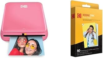 KODAK Step Instant Color Photo Printer with Bluetooth/NFC, Zink Technology (Blue) with Kodak 2"x3" Premium Zink Photo Paper (50 Sheets) Compatible with Kodak Smile