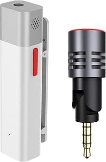 SabineTek Smartmike+with Unidirectional Mic Bundle-Wireless Bluetooth Microphone, Lapel Mic, Wireless Clip-on Lavalier Microphone for Smartphone,Recording Mic for YouTube, Interview, Video