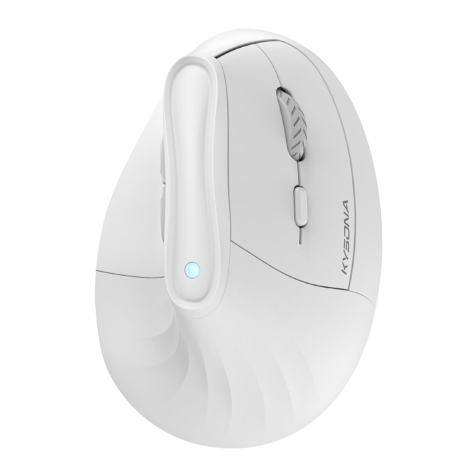 57° Ergonomic Wireless Tower Mouse, Vertical Quiet Ergo Mouse, Bluetooth(BT5.0,BT3.0)&2.4G, (800/1200/2400/2400/4000), 5 Buttons for Windows, macOS, iPadOS, Laptop, PC,White