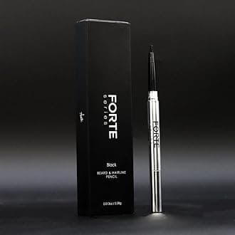 Forte Series Beard and Hairline Shaper, Smudge-Resistant Wax, Precision Brush, Sleek Travel Packaging (Black)