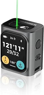 HOZO M-Cube 50M Green-Beam Laser Measuring Tool, ±2mm Accuracy, Small Size, High-Visibility Real Green Beam for Outdoor, Area/Volume/Pythagorean, LCD Display, Bluetooth App, Rechargeable