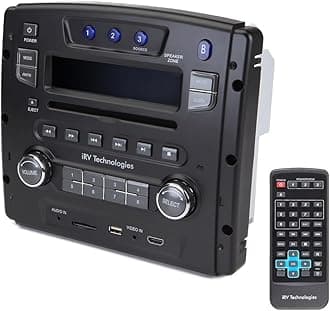iRV Technology iRV34 AM/FM/CD/DVD/MP3/MP4 /USB/SD/HDMI/Digital2.1/Surround Sound/Bluetooth 3 Zones Wall Mount RV Radio Stereo