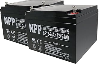 NPP NP12-24Ah (T12, 2 Pcs) Internal Thread (INT) Terminal 12V 24Ah Sealed Lead Acid Battery Replace for Fish Finder, Mobility Scooter, Trolling Motor, Lighting, Kids ride on car, HR24-12, CBS EVH12240