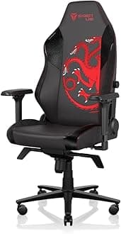 SecretlabTitan Evo 2022 House Targaryen Gaming Chair - Ergonomic & Heavy Duty Computer Chair with 4D Armrests - Magnetic Head Pillow & Lumbar Support - Up to 395 lbs - Black/Red - Hybrid Leather