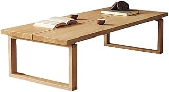 Creative solid wood living room coffee table Children's Bedroom Study Table Wide table top with clear texture Load-bearing stability(130 * 60 * 40cm)