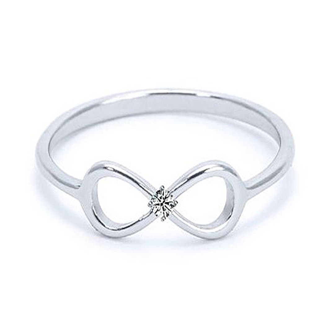 Fantom Jewelry Heavy Casted Solid Silver Infinity Ring-centered High Quality Cz Stone Available in Sizes 4-10 (10)