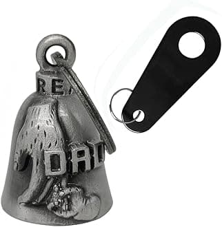 Dream ApparelMotorcycle Bell for Biker US Flag Riding Bell Guardian Bells Motorcycle Accessory or Keychain for Luck, With Bag Gift Box