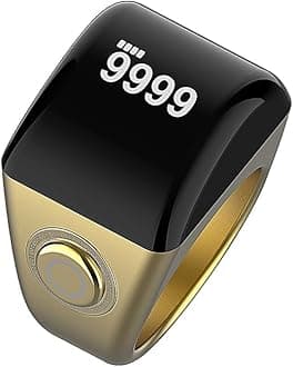 Qomkky Smart Ring, Muslim Digital Azan Alarm Clock, Digital Tasbih Finger Counter with OLED Screen, Waterproof, APP Support Counter Smart Ring (20mm)