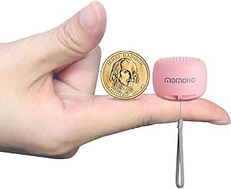 Mini Bluetooth Speaker with Camera Remote Control For Smartphones, TWS Pairing Stereo Bluetooth Speaker, Portable Bluetooth Speaker Wireless(Mini Round, Pink)