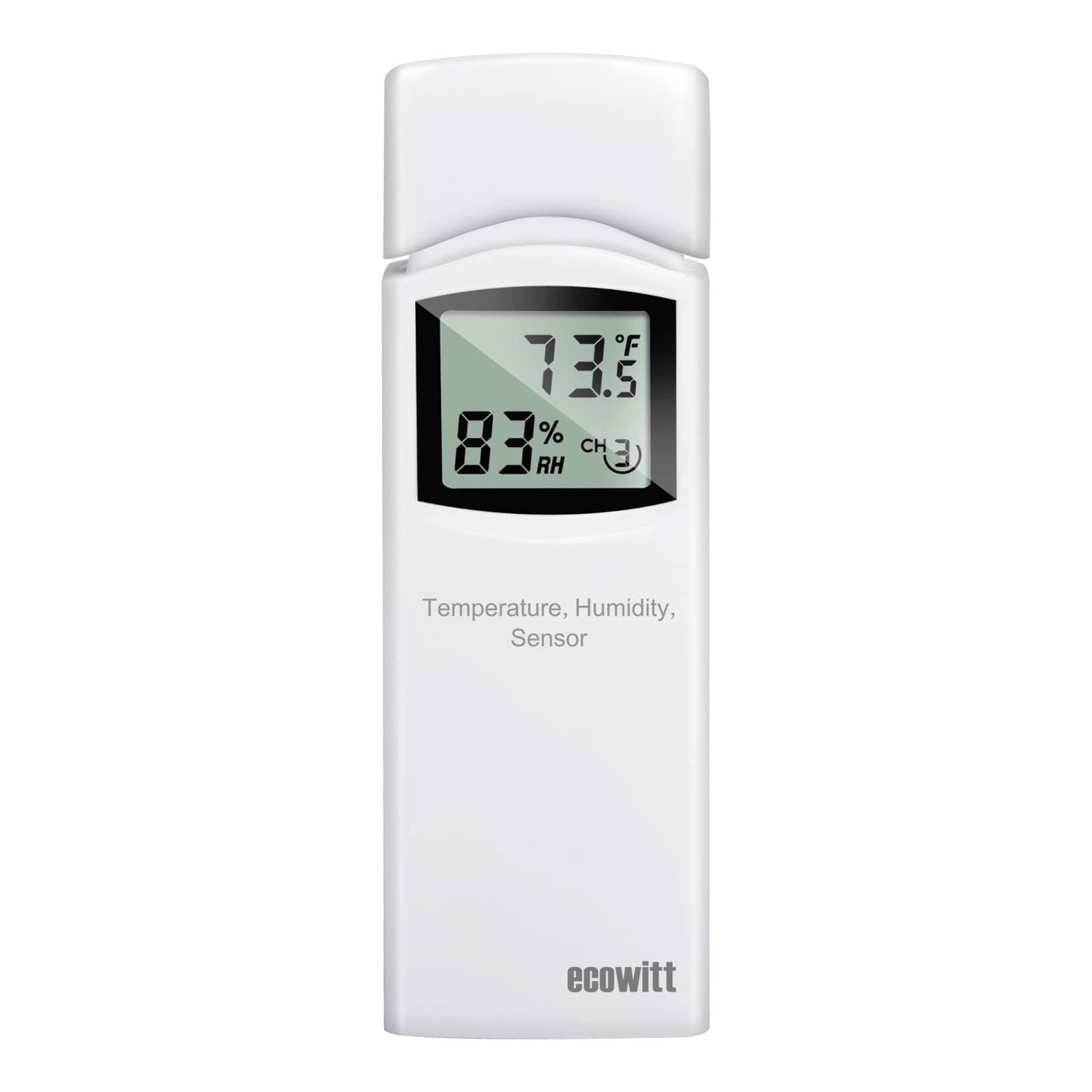 ECOWITT WH31 Multi-Channel Temperature and Humidity Sensor (1 Sensor) - Accessory Only, Can Not Be Used Alone