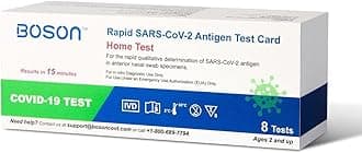 BOSON Rapid SARS-CoV-2 Antigen Test Card, FDA EUA Authorized OTC at-Home Self test, Results in 15 Minutes, Convenient and Comfortable to use 8 Tests