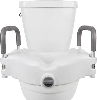 Vive Raised Toilet Seat - 5" Portable, Elevated Toilet Seat Riser & Extender - Elongated and Standard Fit Commode Lifter - Bathroom Safety Extender Assists Disabled, Elderly, Seniors, Handicapped