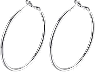 Gold Hoop Earrings,18K Gold Plated Rounded Hoops Earrings for Women