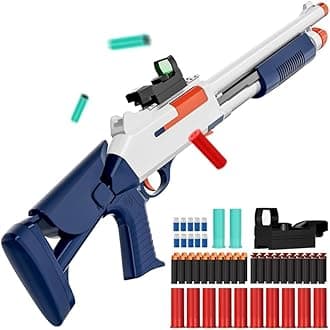 Toy Shotgun Soft Bullet Foam Dart Toy Gun Blaster Shell Ejecting with Accessories Gift for Boys Outdoor Games
