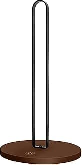 Paper Towel Holder - Wooden Stand with Non-Slip Base, Minimalist Countertop Dispenser in Black for Kitchen, Home or Office