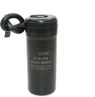 Motor Start Capacitor 330VAC CD60 50HZ 60Hz 47UF,64UF,75UF,80UF,88-108UF Refrigerator Freezer Compressor Starting Capacitor Replacement Part(47UF)
