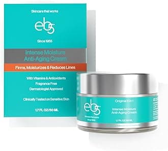 eb5 Intense Moisture Anti Aging Moisturizer Face & Neck Cream- Tone Tighten Skin with Retinol, Fade Fine Lines & Wrinkles with Vitamin E, A & B5-1.7oz.
