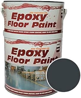 Epoxy Resin Floor Paint by Ask Coatings. for Garage, Industrial and Domestic (5L) (Mid Grey)