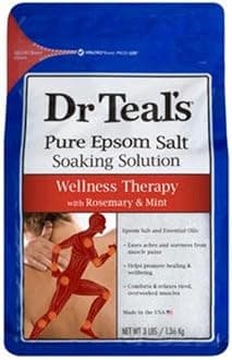 Dr Teal's Epsom Salt Magnesium Soak, Wellness Therapy with Rosemary & Mint, 3 lbs