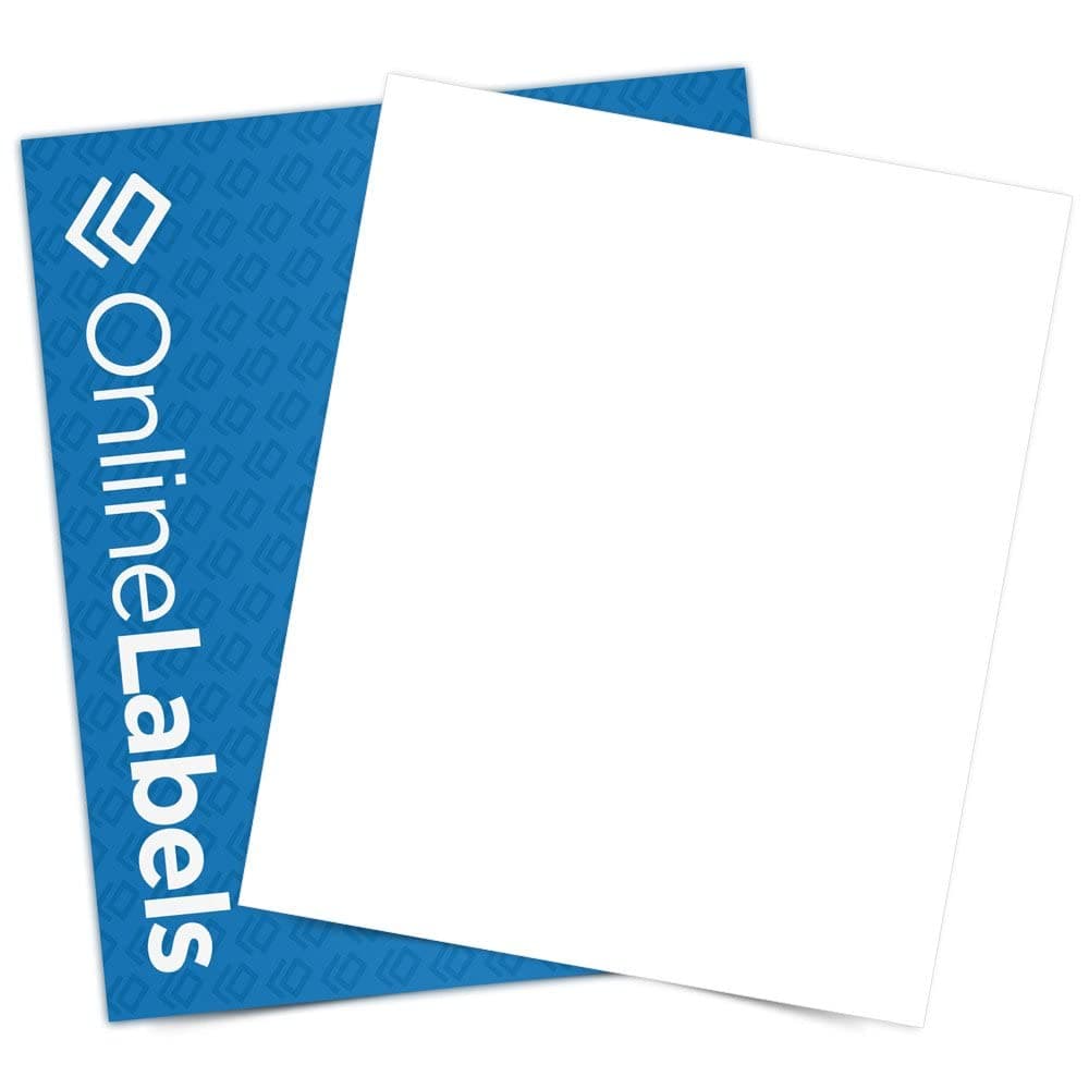 Removable Sticker Paper, White Matte, 100 Sheets, 8.5 x 11 Full Sheet Label, Inkjet or Laser Printer, Online Labels