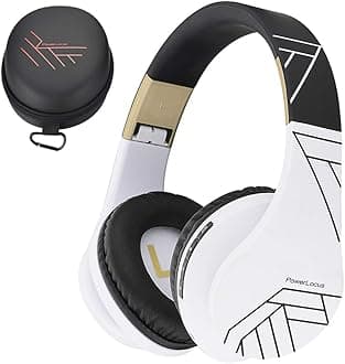 Bluetooth Over-Ear Headphones, Wireless Stereo Foldable Headphones Wireless and Wired Headsets with Built-in Mic, Micro SD/TF, FM for iPhone/Samsung/iPad/PC (Black/White)